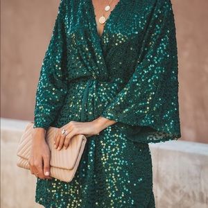 Vici Collection Sparks Fly Sequin Kimono Dress.